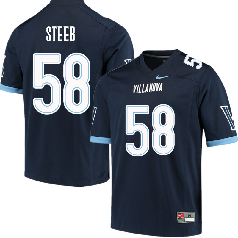 Men #58 Jeff Steeb Villanova Wildcats College Football Jerseys Sale-Navy - Click Image to Close